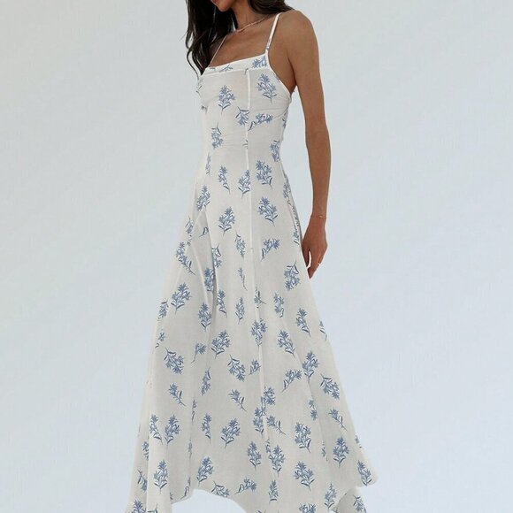 Dresses & Skirts - Multicolor Boho Women's Asymmetrical Hem Printed Spaghetti-Strap Dress